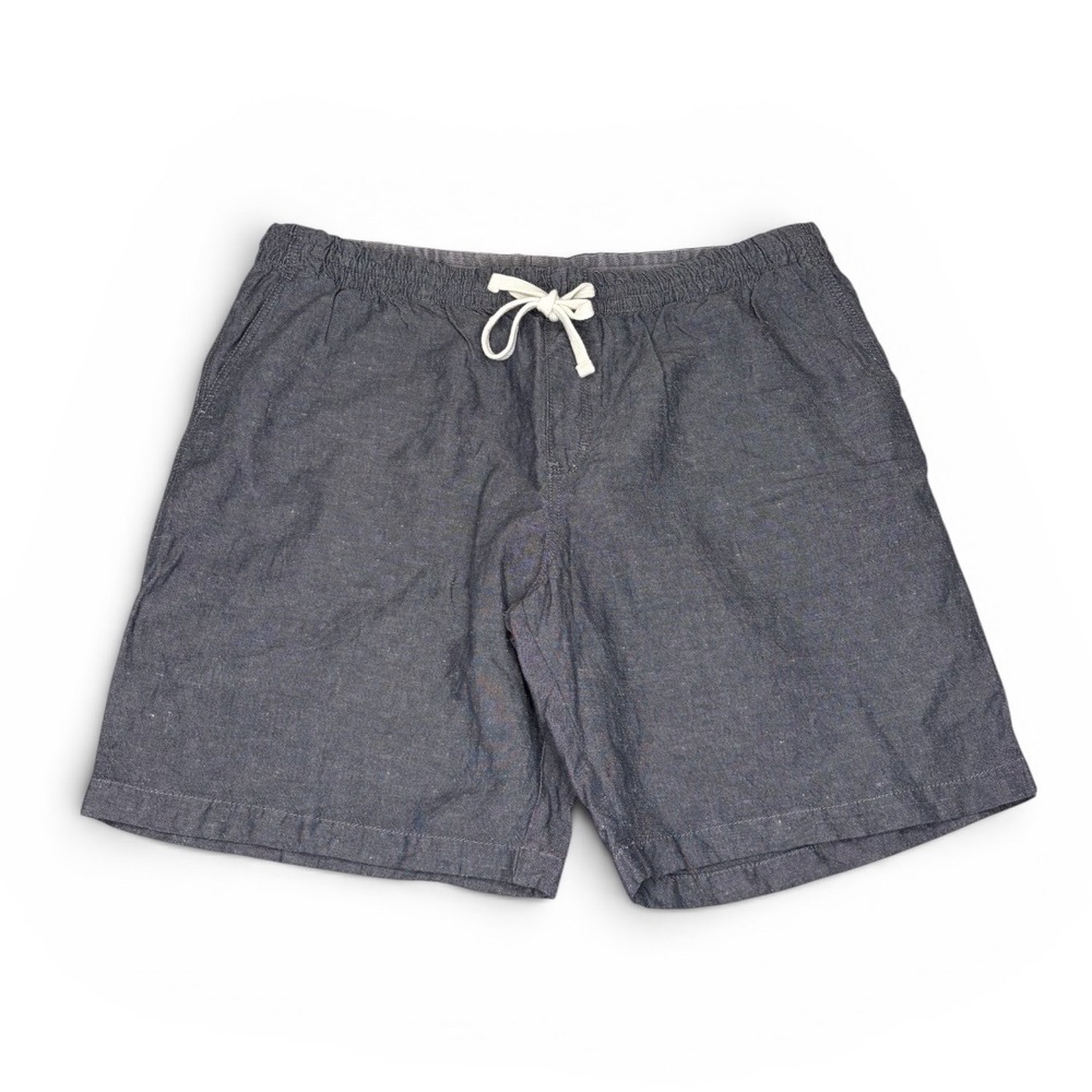 Nordstrom Mens Shop Shorts Relaxed Fit Linen Blend Drawstring Blue XL Resortwear